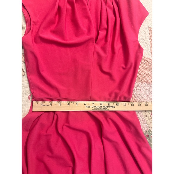 Signor California Petite Pink Cap Sleeve Belted Midi Dress Size 8 - Picture 8 of 11